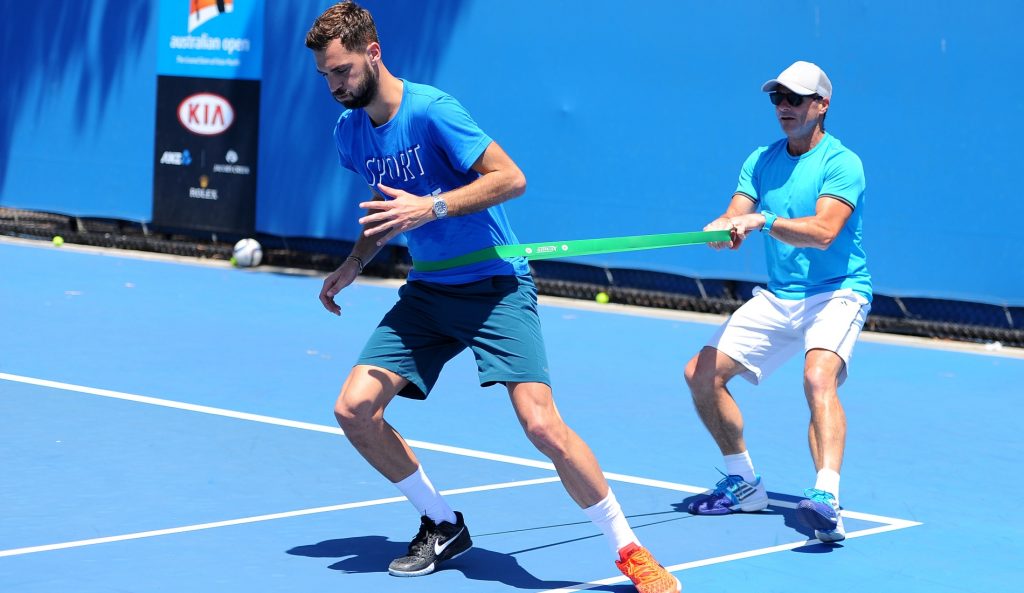 Paul Quétin working with Benoît Paire at the 2016 Australian Open