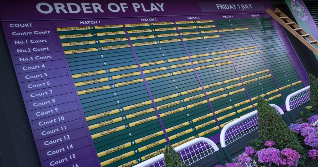 Wimbledon's order of play