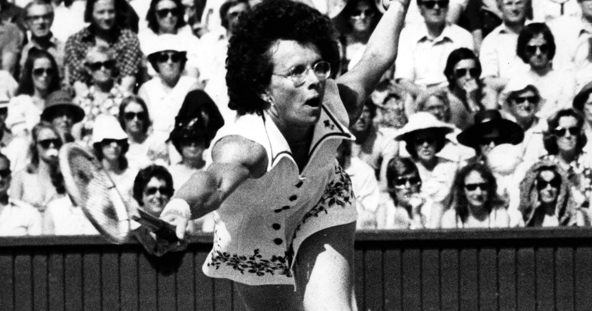 Billie Jean King during 1975 Wimbledon