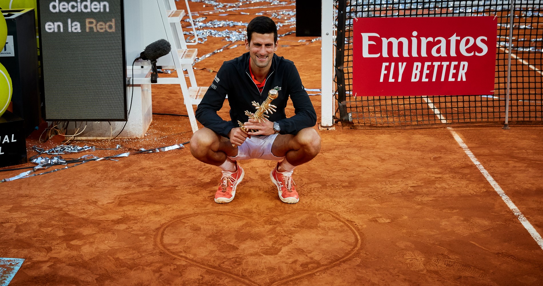 Novak Djokovic won the Mutua Madrid Open in 2019.