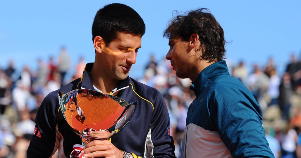 Novak Djokovic, 2013 Monte-Carlo Masters winner, and runner-up Rafael Nadal