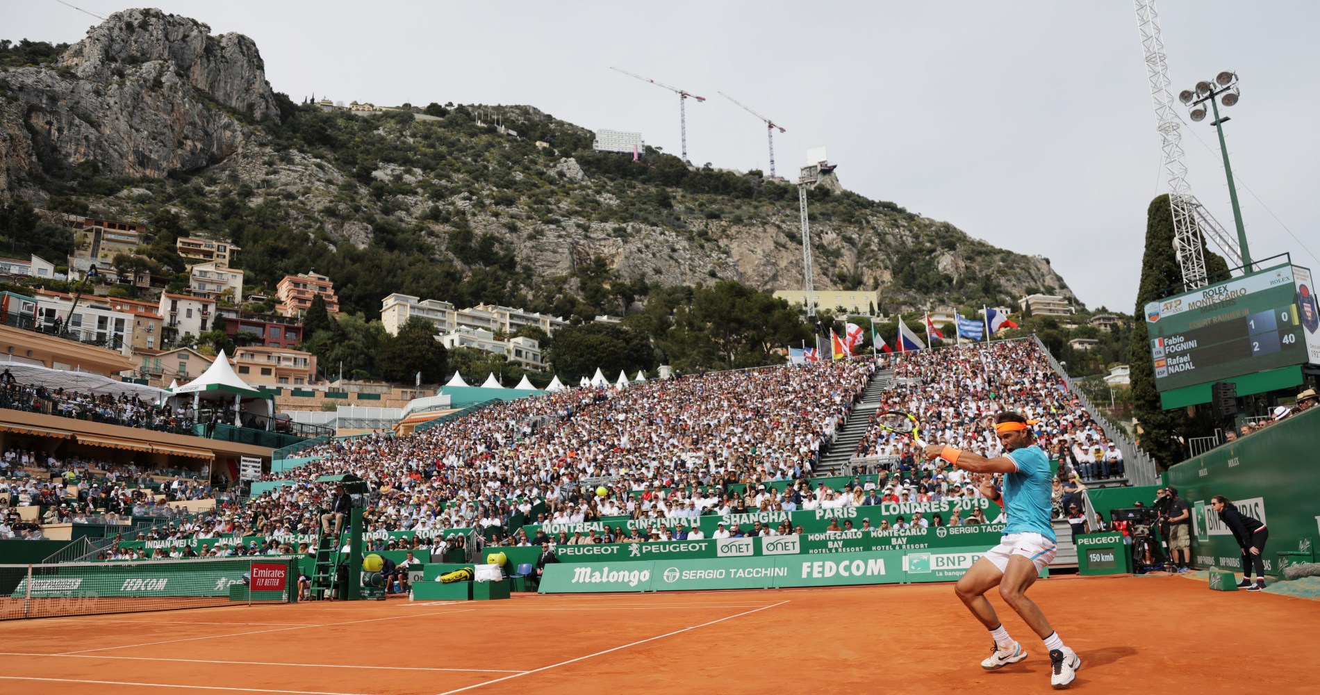 Rafael Nadal sur le central de Monte Carlo. 