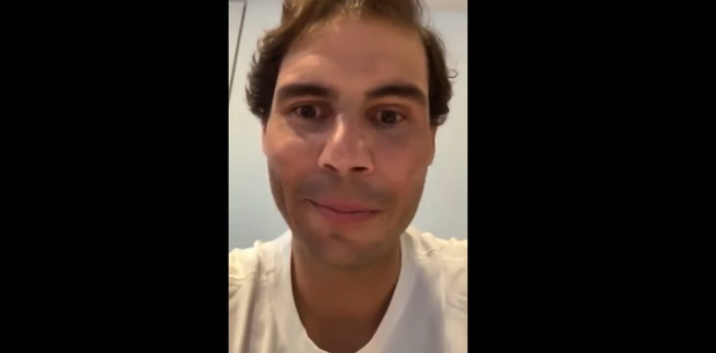 Rafael Nadal during an Instagram live session, 2020 April the 20th