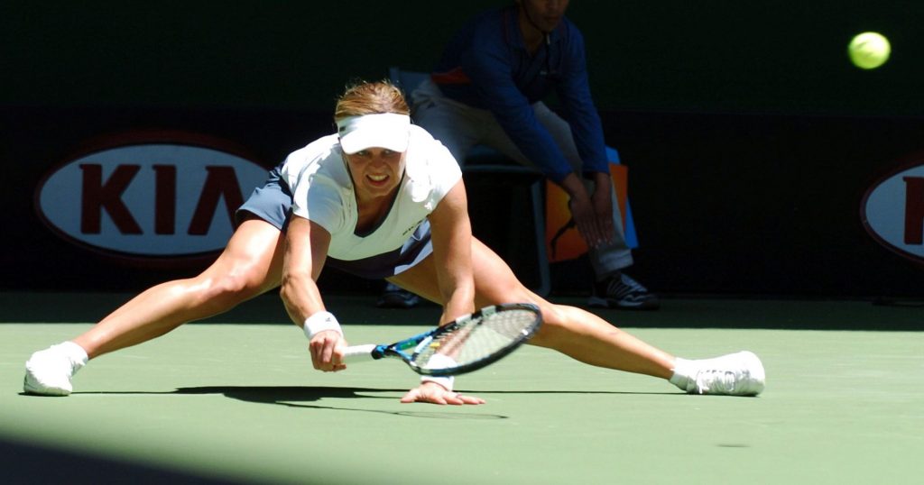 Clijsters in action during the 2007 Australian Open