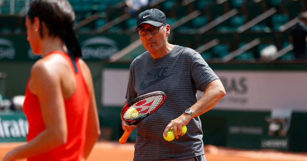 Louis-Paul Garcia, père et coach de Caroline, à Roland-Garros en 2018