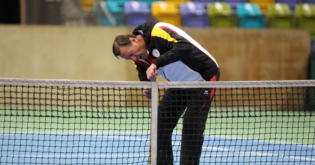 Niki Pilic, entraîneur de l'équipe d'Allemagne de Coupe Davis en 2015