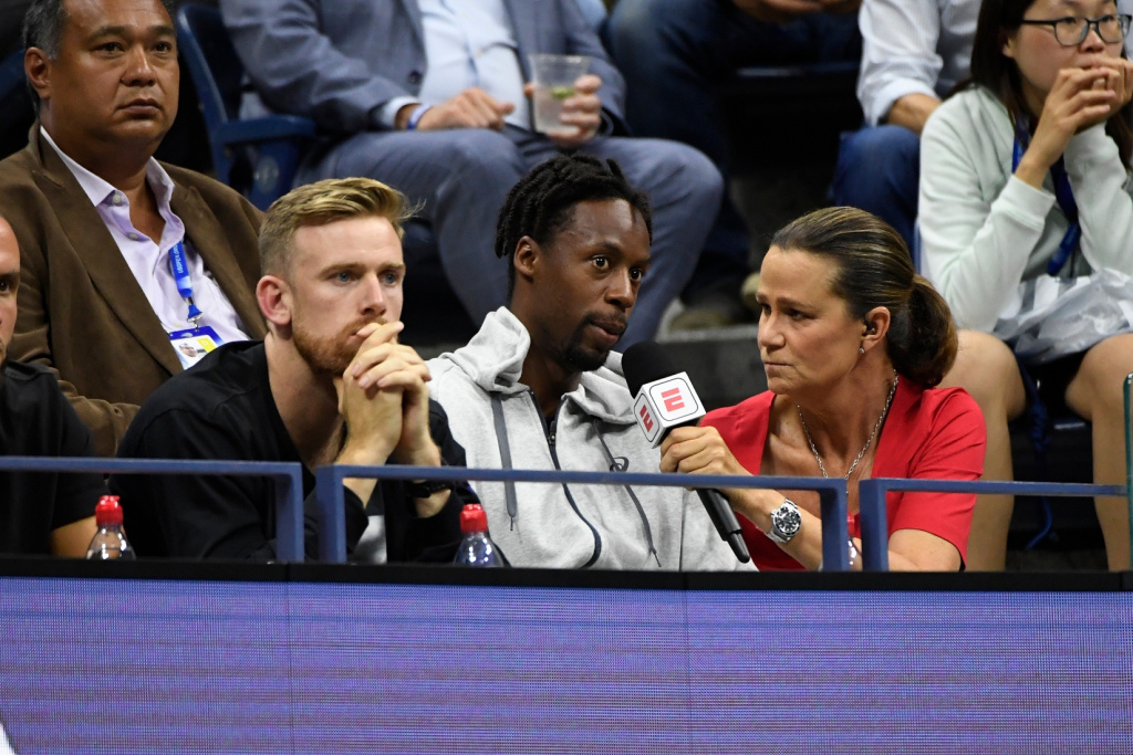 Pam Shriver with Gael Monfils, US Open 2019