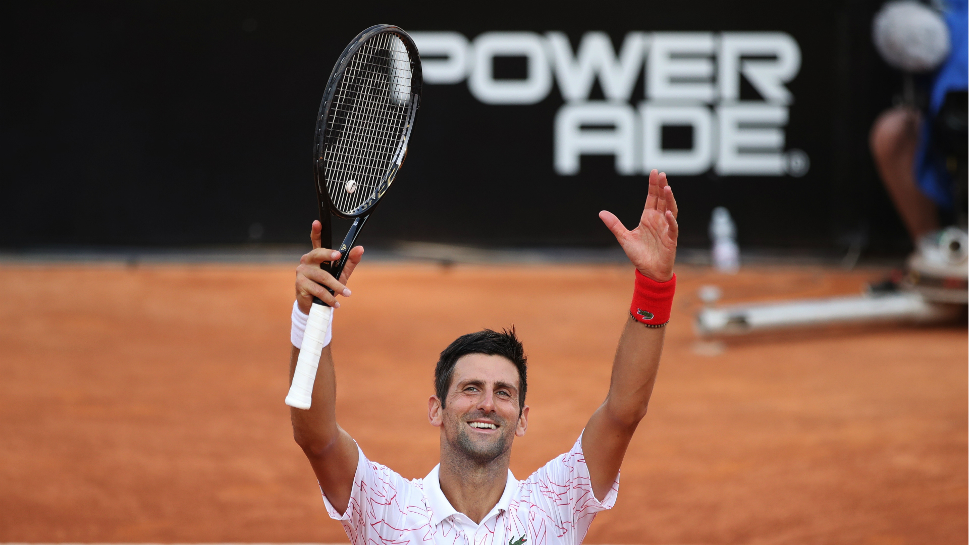 Novak Djokovic celebrates victory