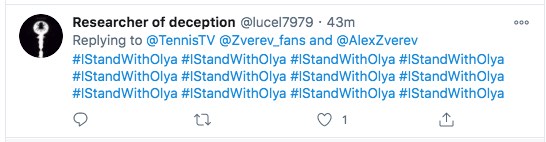 #IStandwithOlya, hashtag on Twitter (Zverev-Sharypova affair)