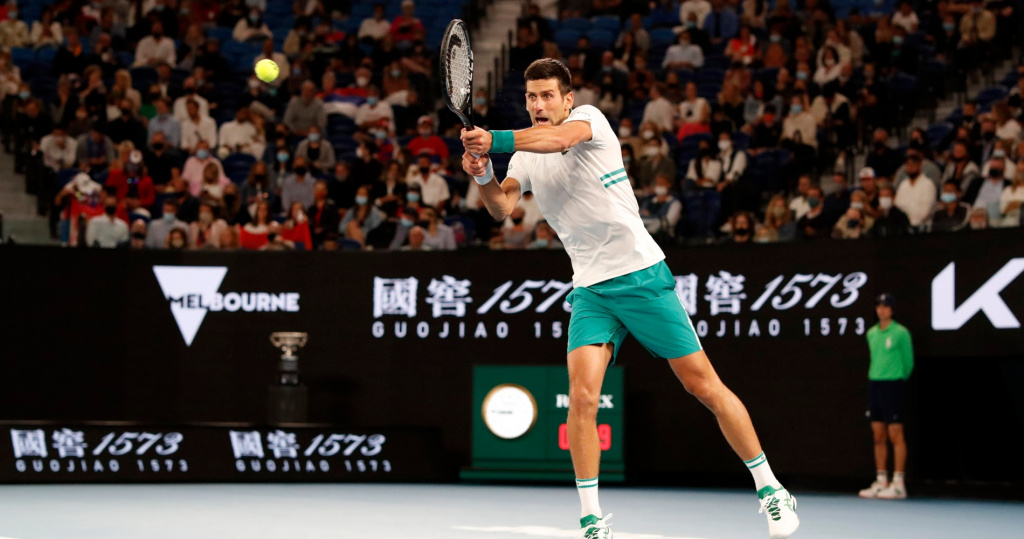 Novak Djokovic return AO Final