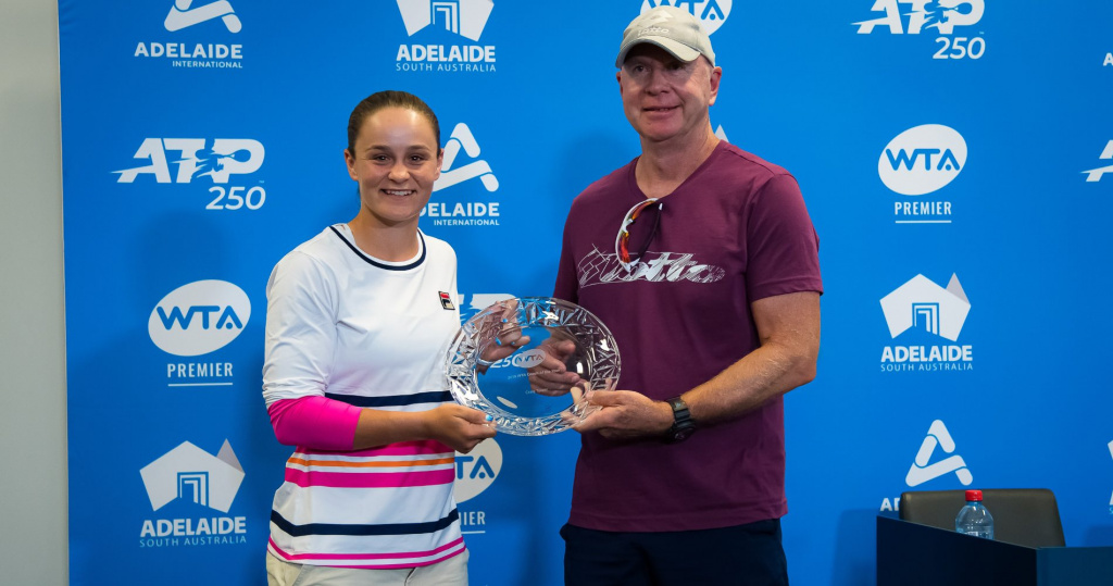Ash Barty and her coach Craig Tyzzer, Adelaide, 2020
