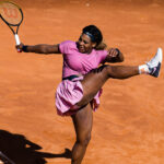 Serena Williams of the United States in action during the second round of the 2021 Internazionali BNL d'Italia WTA 1000 tournament against Nadia Podoroska