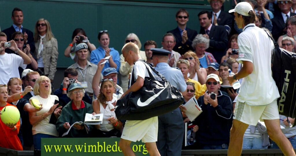 Lleyton Hewitt at Wimbledon in 2003