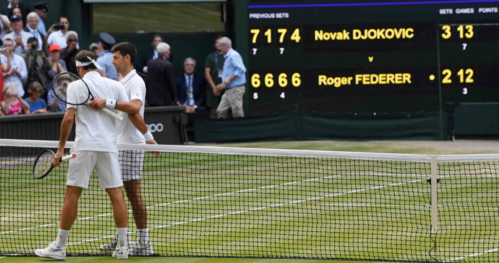 Roger Federer et Novak Djokovic, finale de Wimbledon 2019