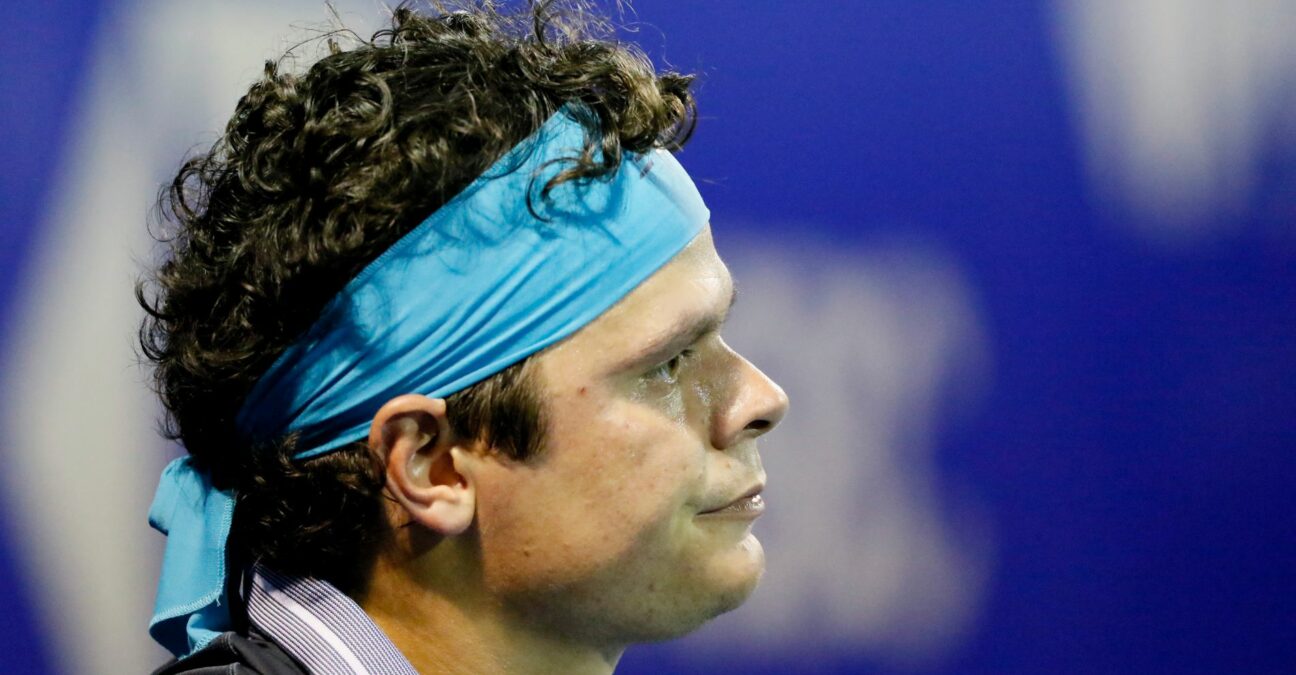 Mexican Open - Acapulco, Mexico - March 16, 2021 Canada's Milos Raonic reacts during his first round match