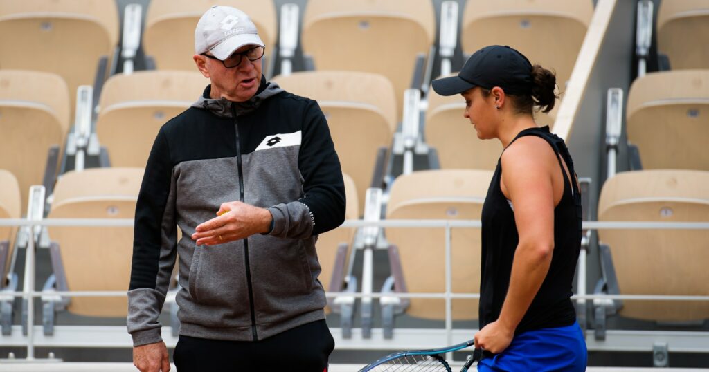Craig Tyzzer with his player Asheigh Barty at Roland-Garros in 2021