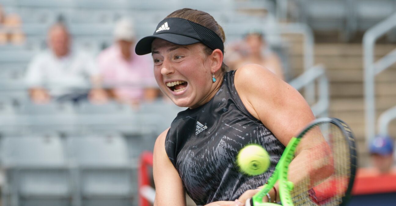 Jelena Ostapenko at the National Bank Open tennis tournament Monday August 9, 2021 in Montreal.