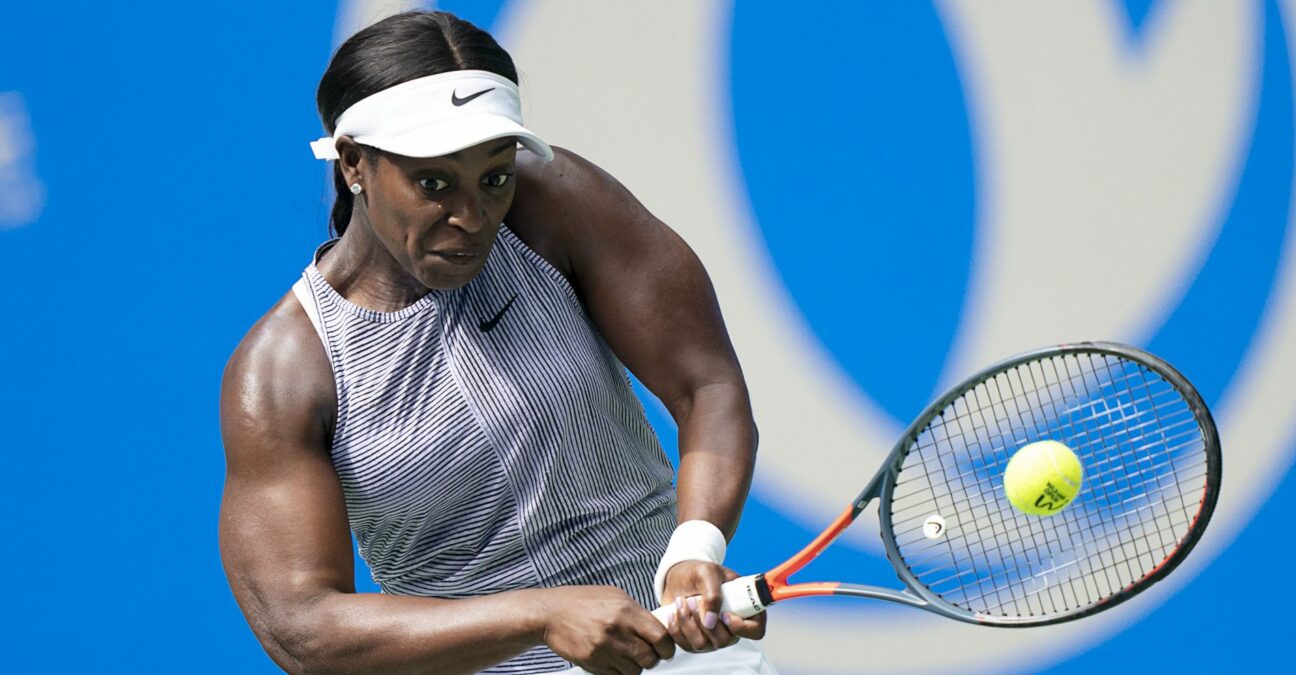 Sloane Stephens at the 2019 WTA Wuhan Open tennis tournament in Wuhan, central China's Hubei Province