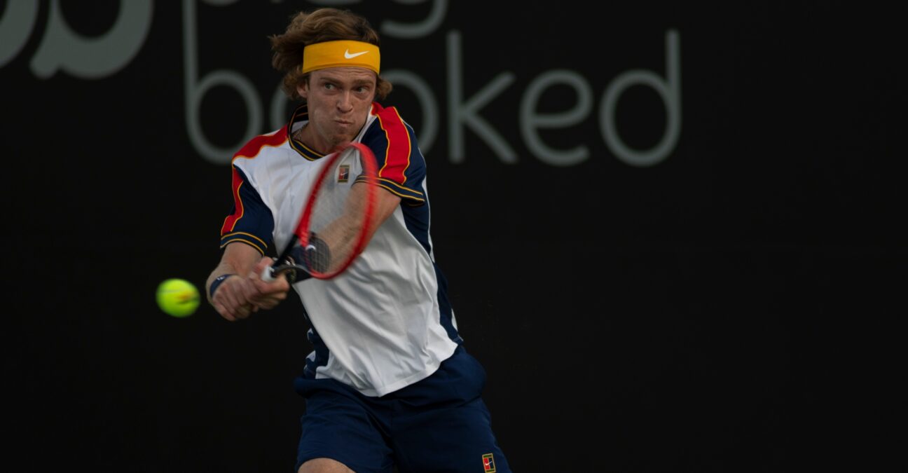 Andrey Rublev at the San Diego Open tennis tournament.