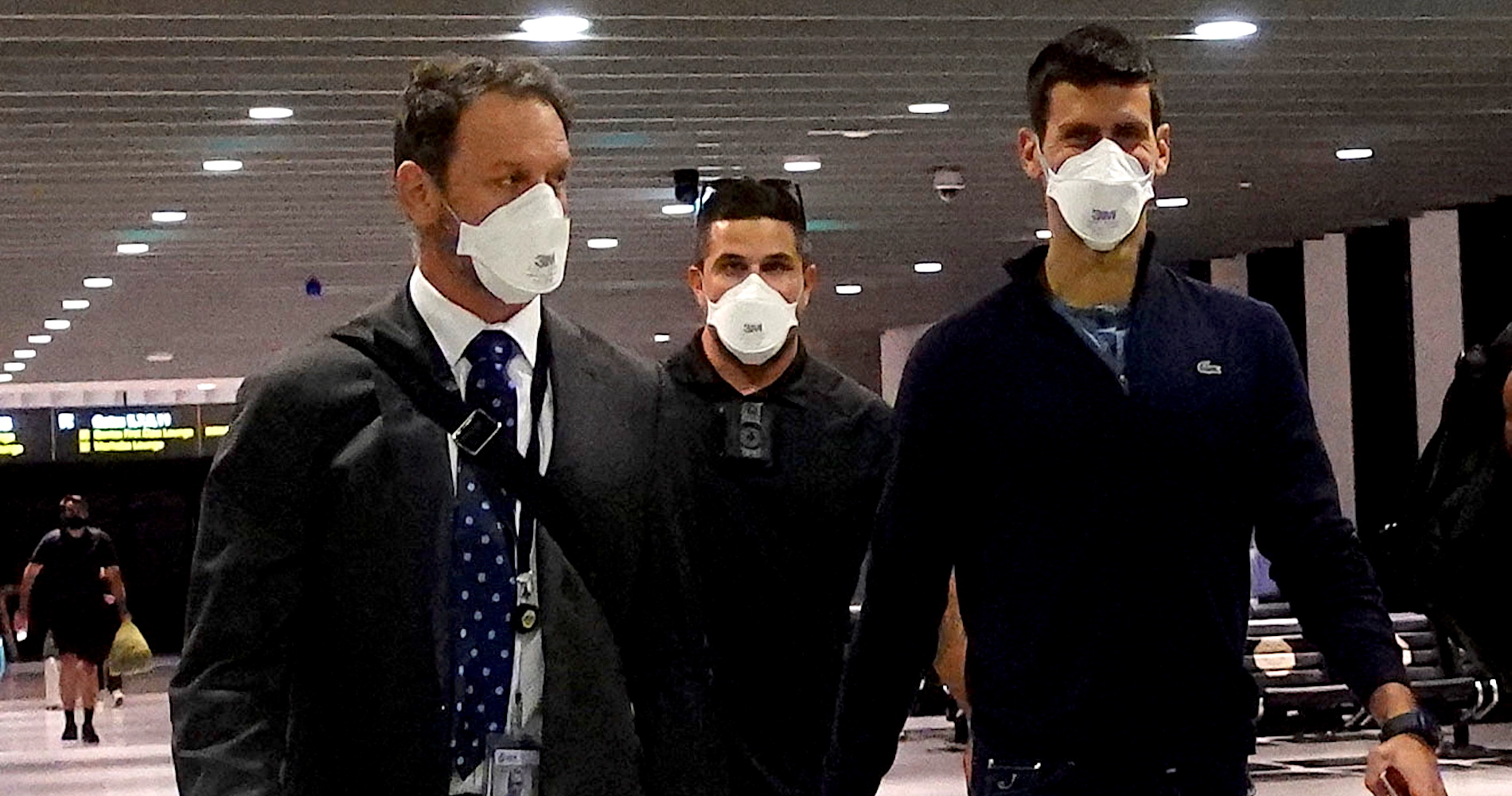 Novak Djokovic, Melbourne airport, 2022