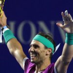 Spain's Rafael Nadal celebrates winning the final against Britain's Cameron Norrie at the ATP 500 Abierto Mexicano