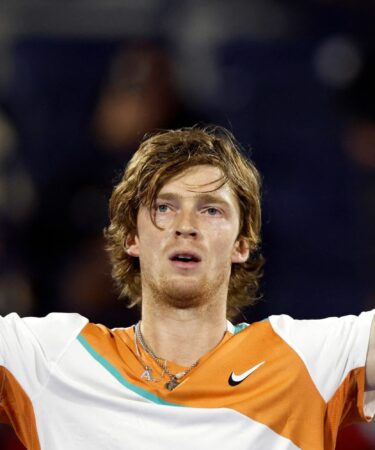 Russia's Andrey Rublev at the Dubai Open
