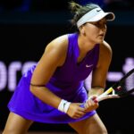 Bianca Andreescu of Canada in action during at the 2022 Porsche Tennis Grand Prix