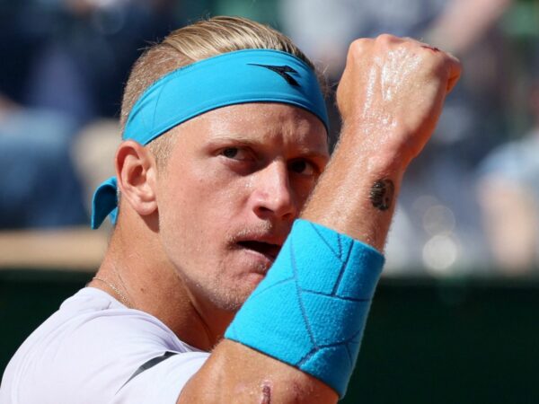 Spain's Alejandro Davidovich Fokina reacts during the final match against Greece's Stefanos Tsitsipas at the ATP Monte Carlo Master