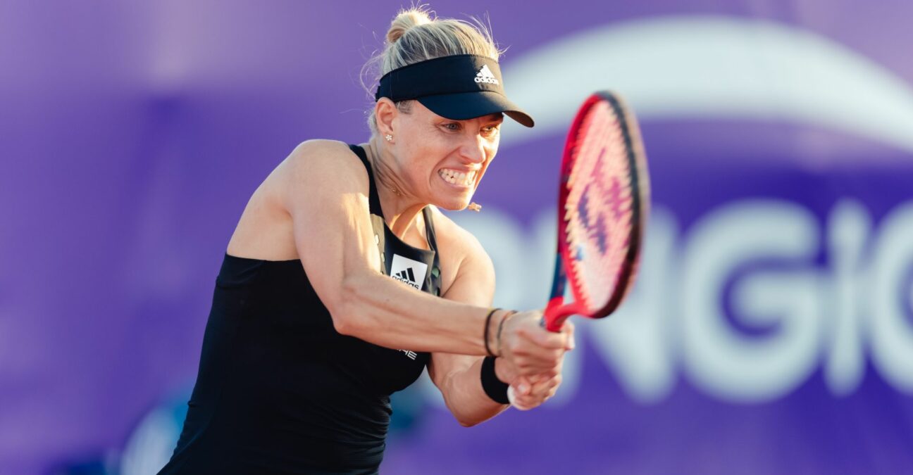 Angelique Kerber of Germany in action at the 2022 Strasbourg International