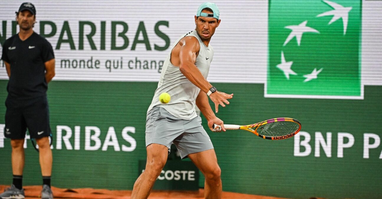 Rafael Nadal of Spain during a training session of Roland-Garros 2022, French Open 2022