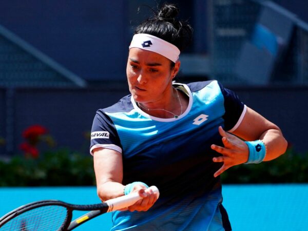 Tunisia's Ons Jabeur in action during her quarter final match at the Madrid Open