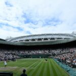 General view of the Centre Court at Wimbledon in 2021