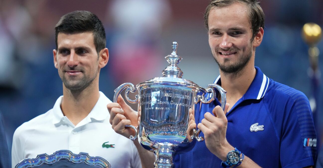 Novak Djokovic and Daniil Medvedev at the 2021 U.S. Open