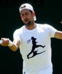 Novak Djokovic during practice at Wimbledon