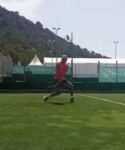 Rafael Nadal practicing on grass, June 16th, 2022
