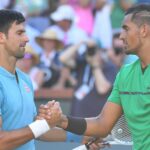 Nick Kyrgios and Novak Djokovic at Indian Wells in 2017 Image Credit: Antoine Couvercelle / Panoramic