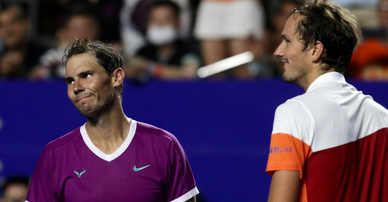 Rafael Nadal and Daniil Medvedev at the ATP Acapulco event in February 2022