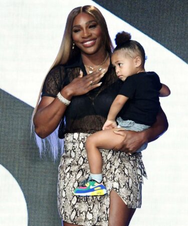 Serena Williams and her daughter Olympia, 2020