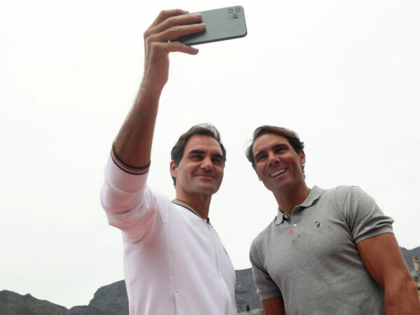 Federer and Nadal in Cape Town for the Match in Africa exhibition in February 2020