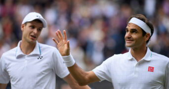 Hubert Hurkacz and Roger Federer, 2022
