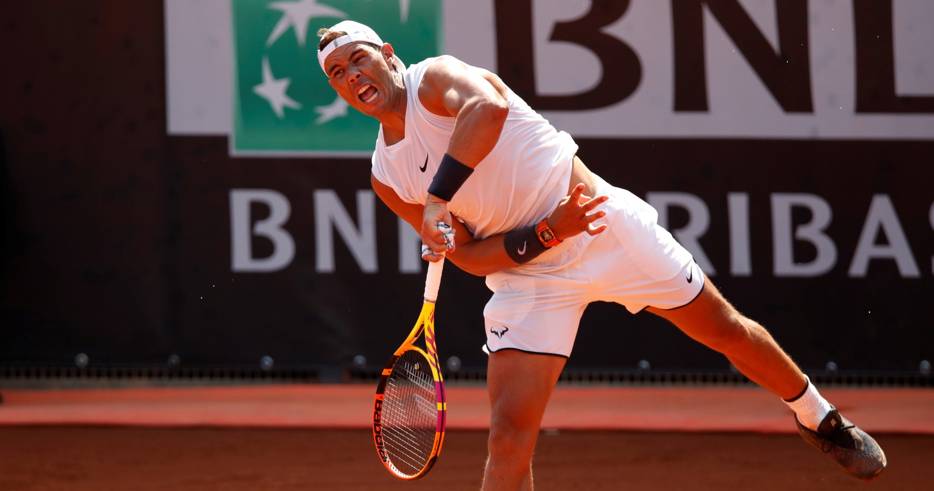 Rafael Nadal, training in Rome, 2020