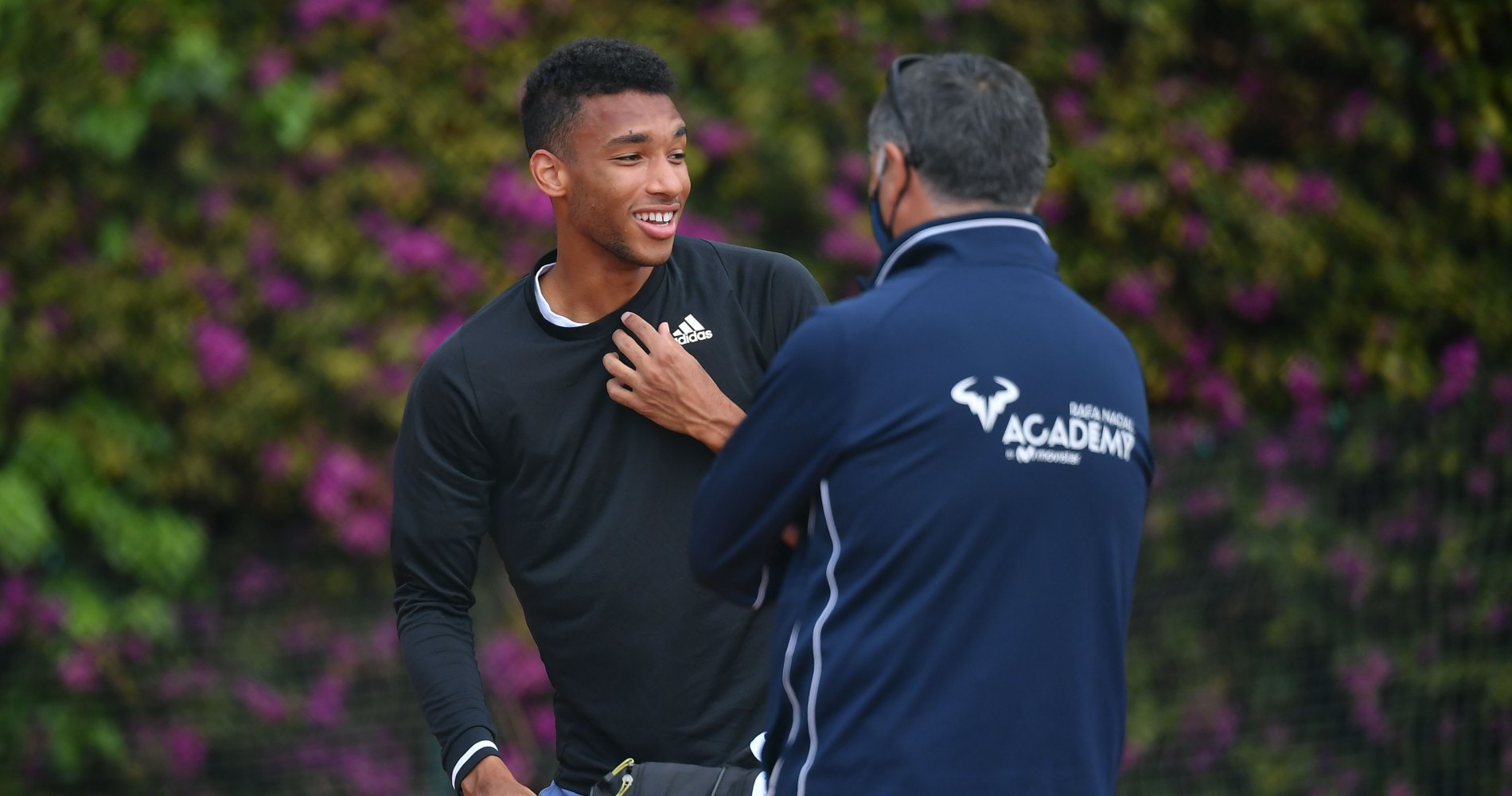Felix Auger-Aliassime and Toni Nadal in Monte Carlo, 2021