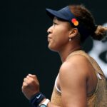 Japan's Naomi Osaka reacts during her round of 32 win over France's Alize Cornet
