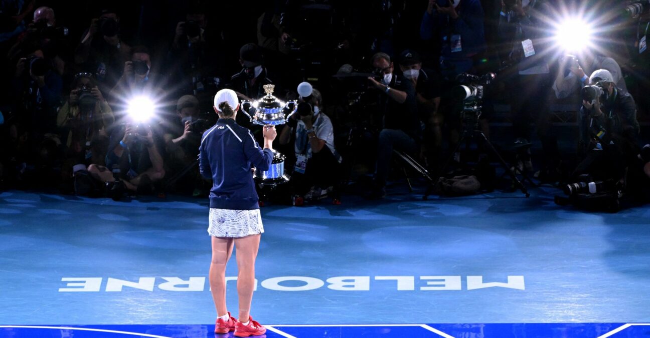 Ashleigh Barty après sa victoire à l'Open d'Australie 2022 © AI / Reuters / Panoramic