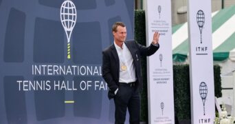 Lleyton Hewitt lors de son intronisation au Hall Of Fame 2022