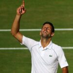 Novak Djokovic après avoir remporté son 21e Grand Chelem à Wimbledon