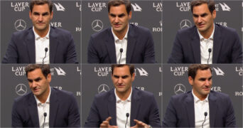 Roger Federer en conférence de presse, à Londres © Tennis Majors